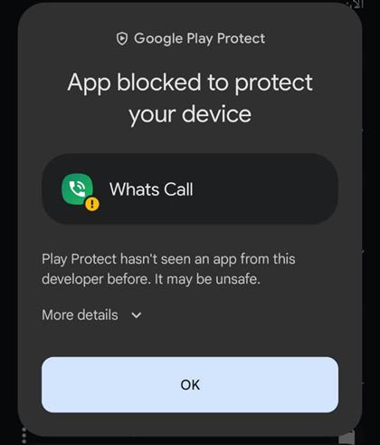 2) If Play Protect appears, tap “More details”